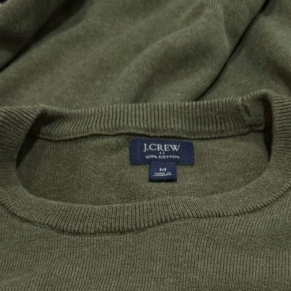 J.Crew Factory Men's Sz M Cotton Crewneck Sweater Tee Olive Green - Picture 3 of 8
